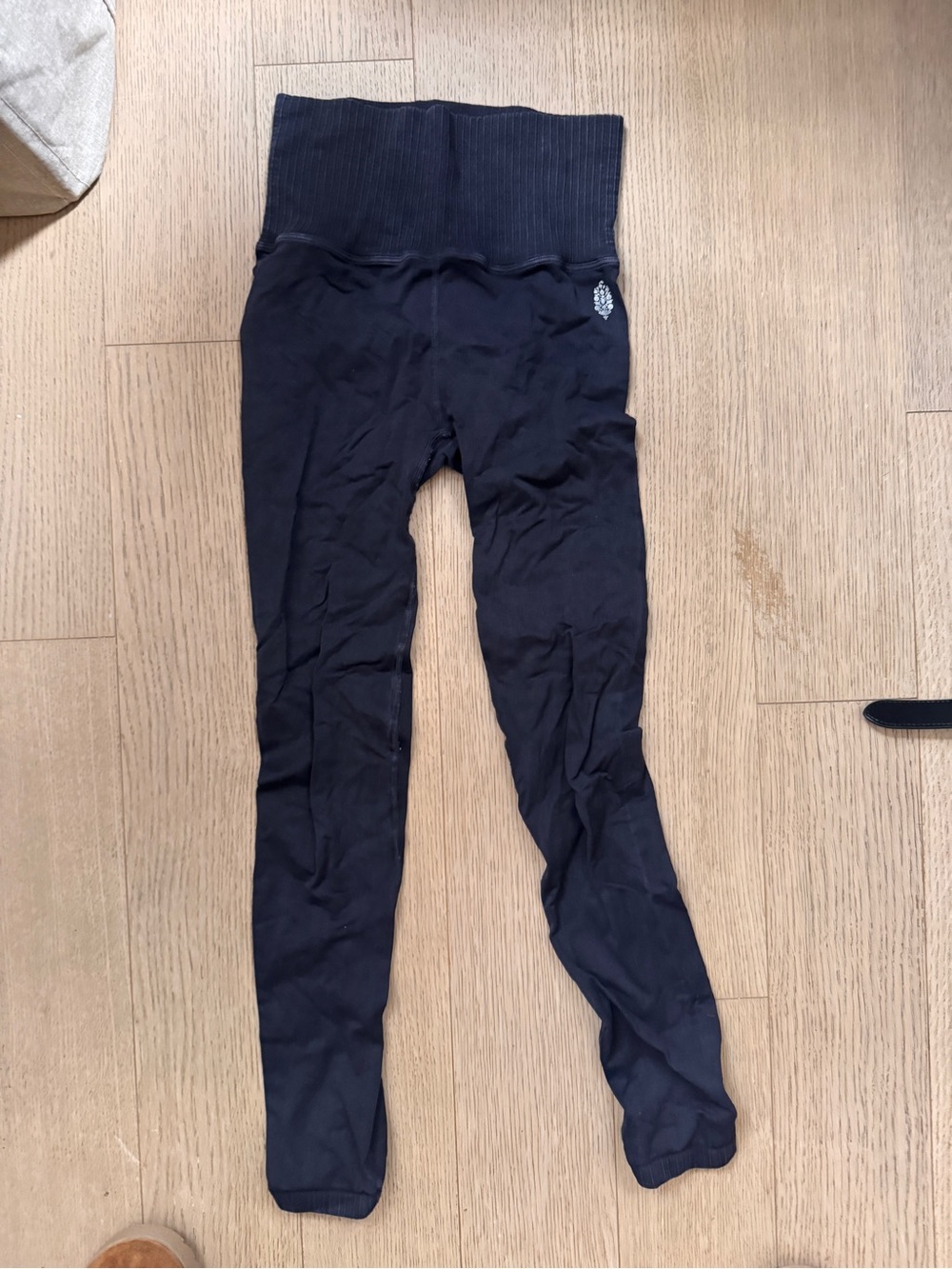 Navy Rib-Panel Leggings - FP Movement - midnight